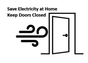 Closed doors save electricity