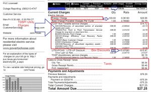 Home Electricity Charges, Energy charge, Delivery Charge, Taxes